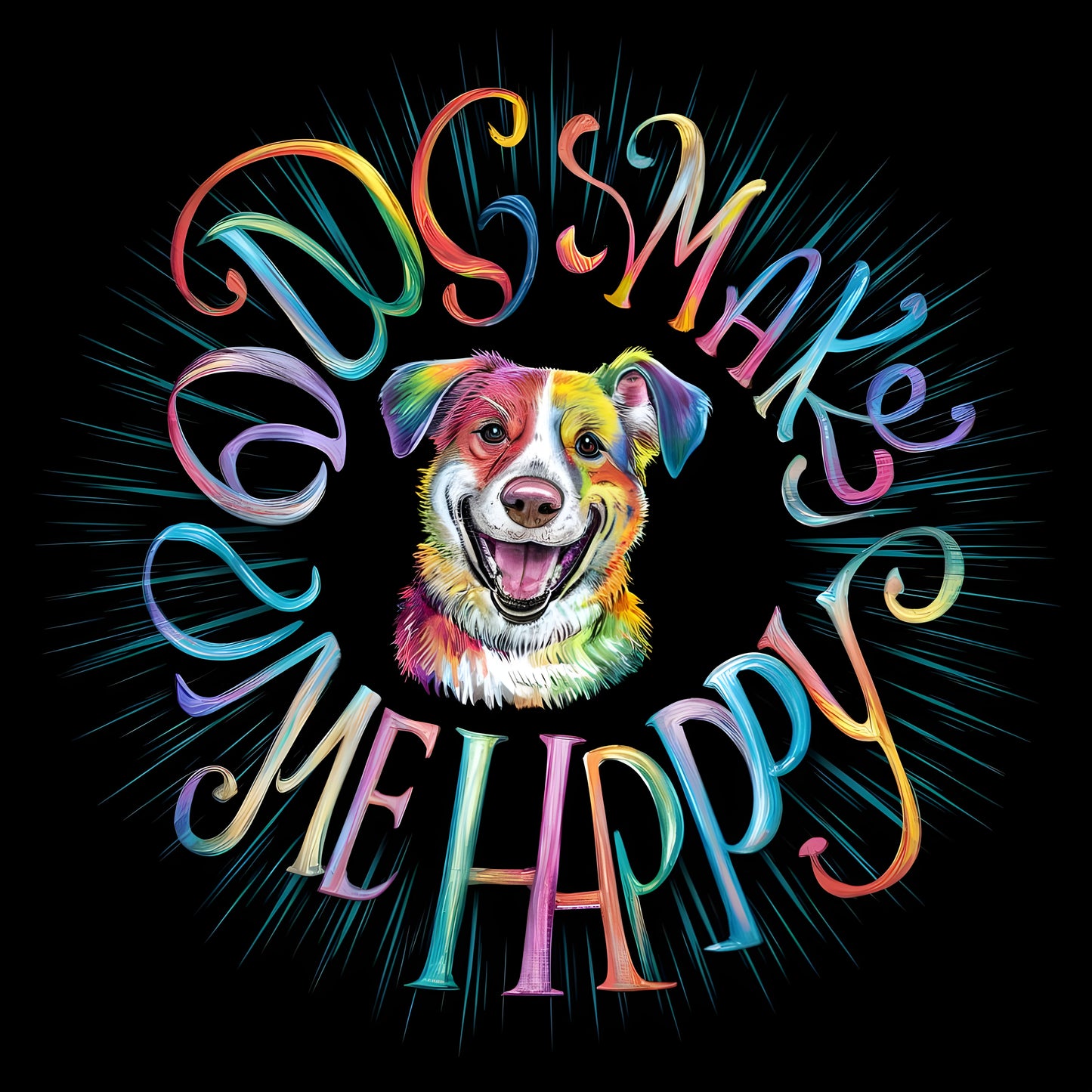 Mens Happy Vibes Design T Shirt