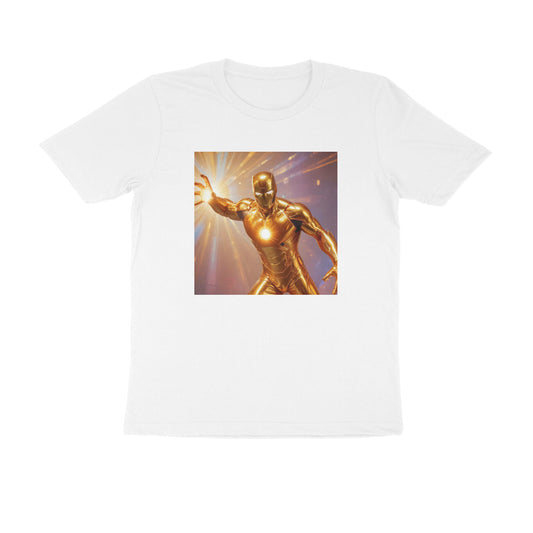 Ultimativ Mens Round Neck Printed "Gold Iron Man" Comfy Fabric T-Shirt