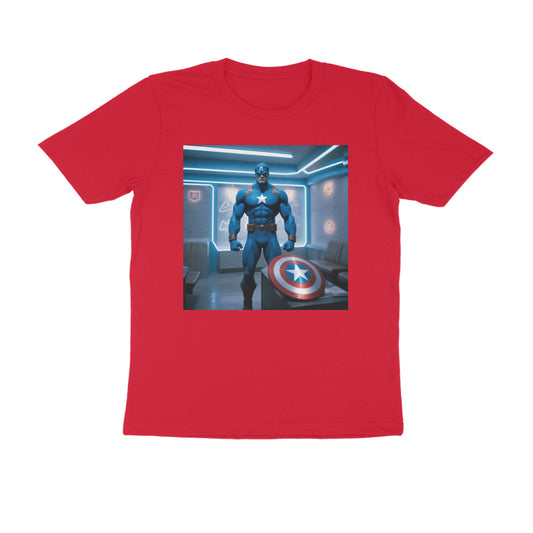 Ultimativ Mens Round Neck Printed "Captain America" Comfy Fabric T-Shirt