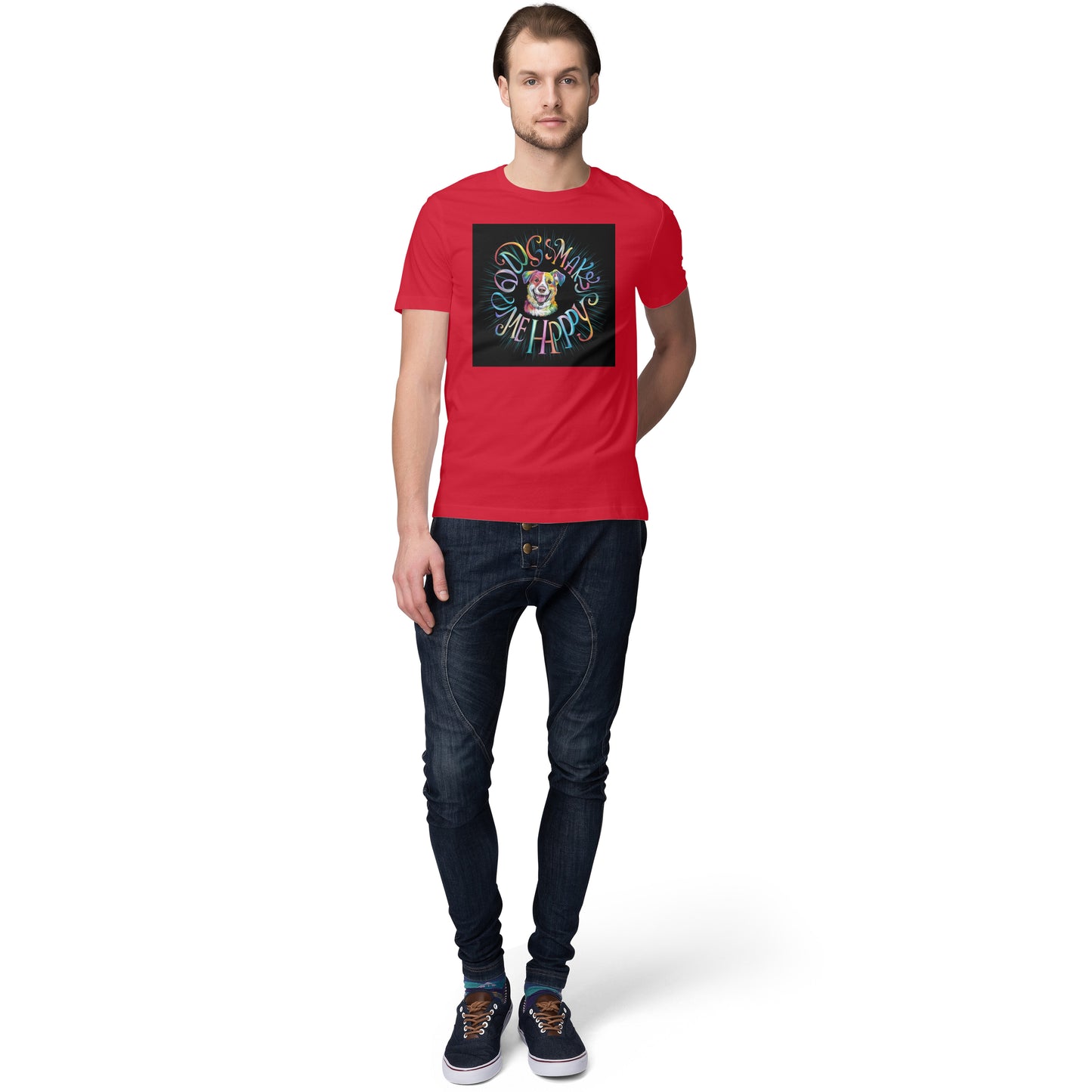 Mens Happy Vibes Design T Shirt