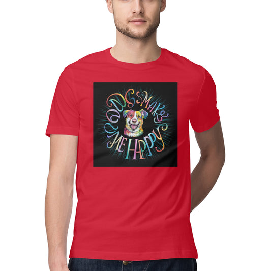 Mens Happy Vibes Design T Shirt