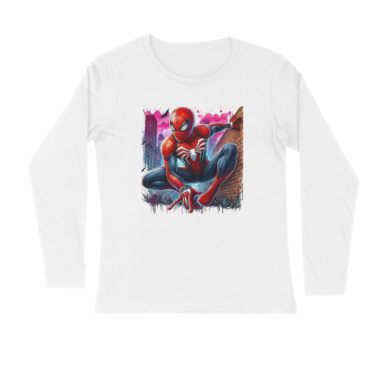 Mens Full Sleeves Spider-Man T Shirt