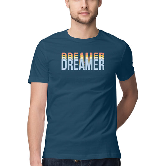 Mens Navy Blue Dreamer Trendy T-Shirt