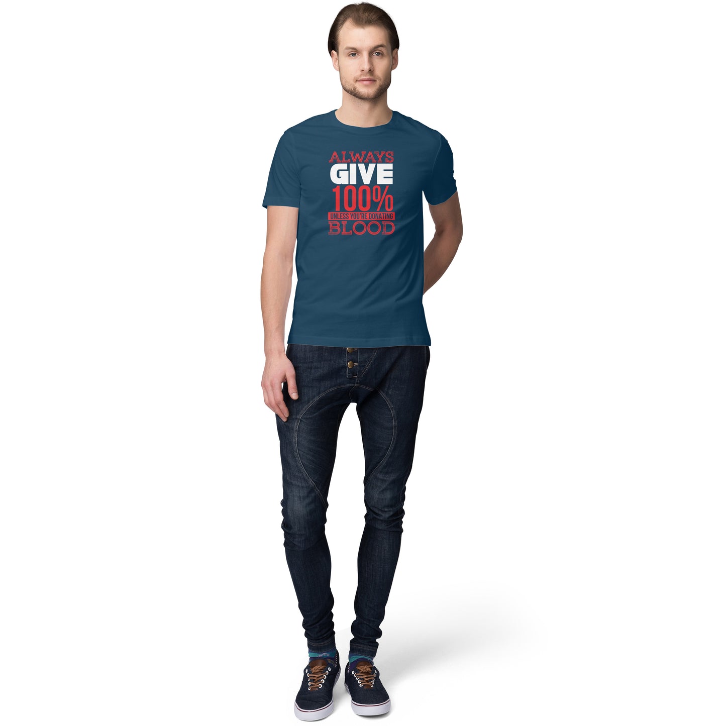 Mens Give 100% Motive Trendy T-Shirt