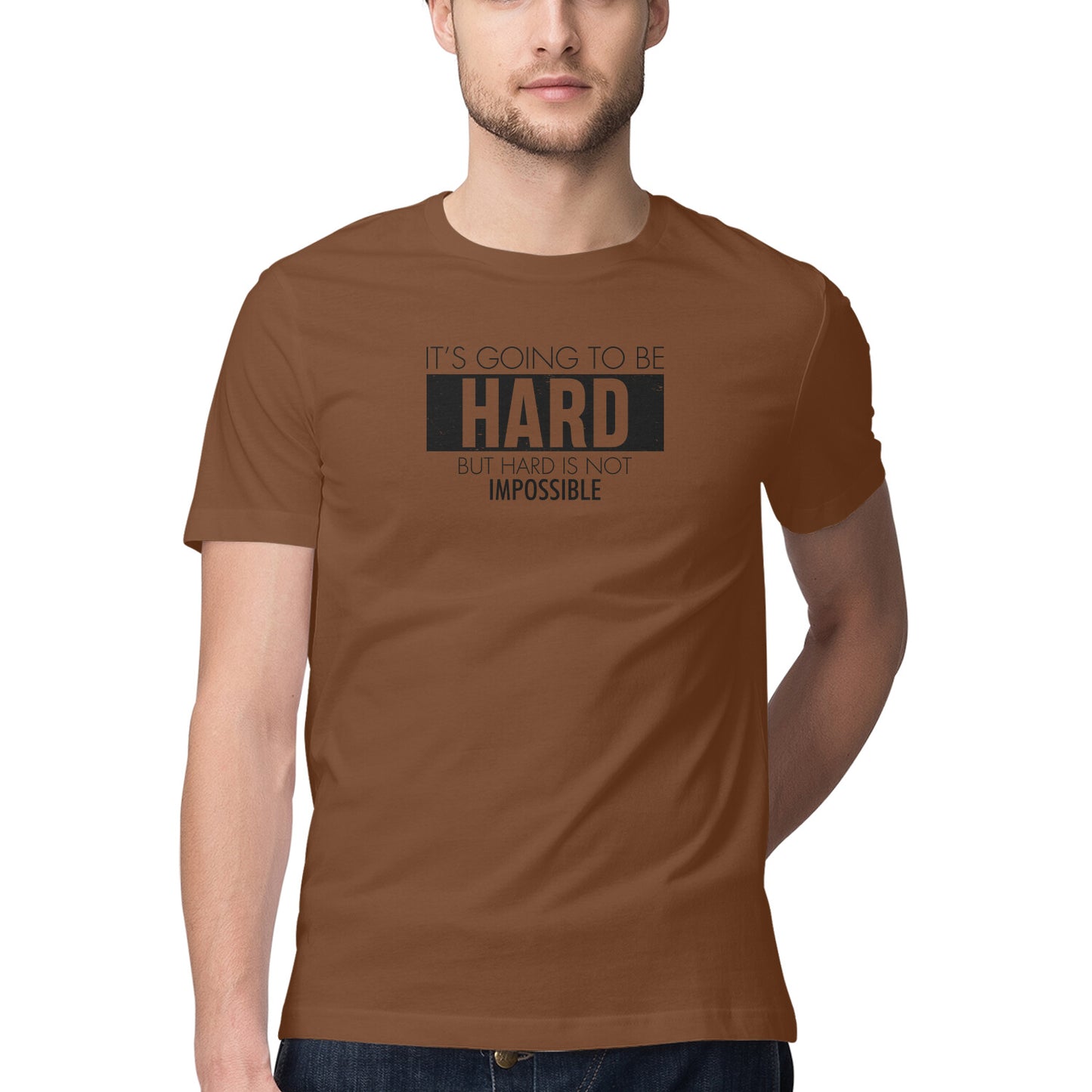 Mens Brown Trendy T-Shirt