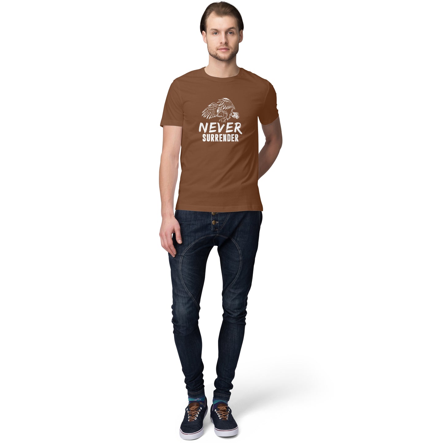 Mens Brown Motiv Fans India Trendy T-Shirt